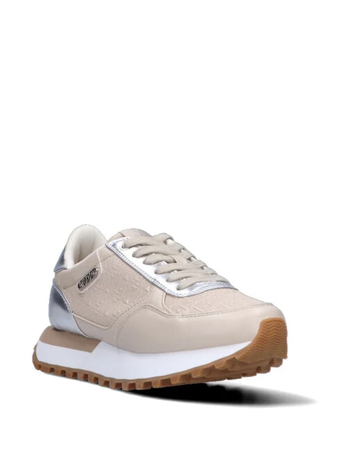 EVELYN 915 Zapatillas con inserciones de logotipo beige/plata - Zapatos Mujer
