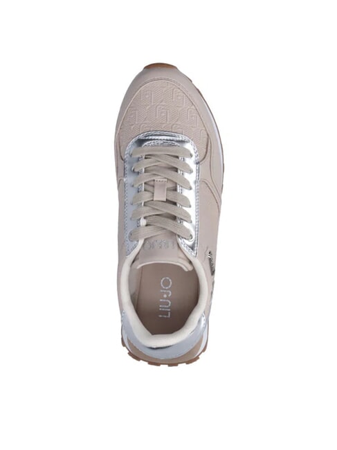 EVELYN 915 Zapatillas con inserciones de logotipo beige/plata - Zapatos Mujer