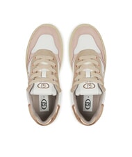 LIUJO ME 03 Snakers en piel y ante desnudo/blanco/guisante - Zapatos Mujer - 4