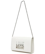 LOVE MOSCHINO CHAIN Lettering Bolso de hombro blanco - Bolsos Mujer - 3