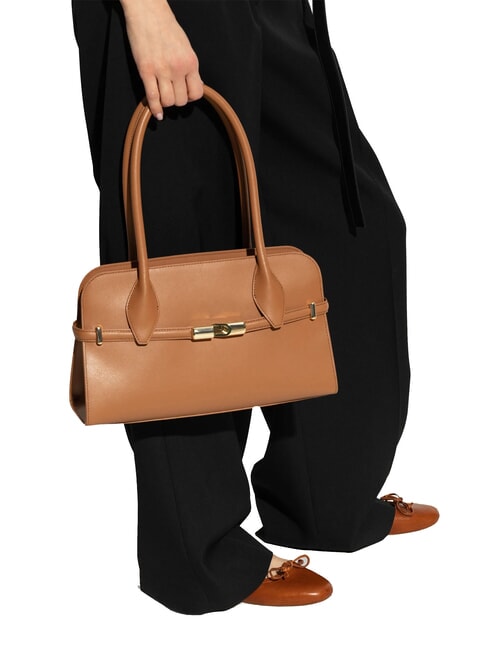 GOCCIA Bolso bandolera pequeño de piel brandy - Bolsos Mujer