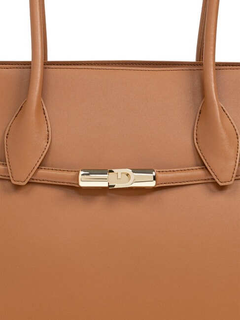 GOCCIA Bolso de hombro de piel brandy - Bolsos Mujer