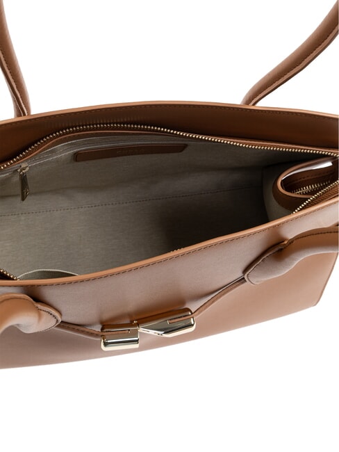 GOCCIA Bolso de hombro de piel brandy - Bolsos Mujer