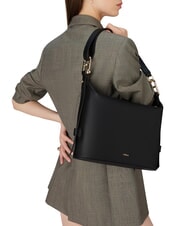 FURLA NUVOLA M Bolso de piel de doble portabilidad negro - Bolsos Mujer - 5