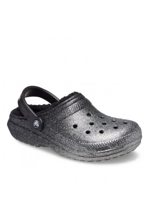 CLASSIC GLITTER LINED CLOG Zueco acolchado negro/plata - Zapatos Mujer