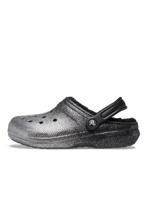 CLASSIC GLITTER LINED CLOG Zueco acolchado negro/plata - Zapatos Mujer