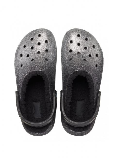 CLASSIC GLITTER LINED CLOG Zueco acolchado negro/plata - Zapatos Mujer