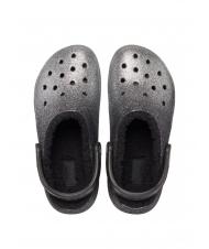 CROCS CLASSIC GLITTER LINED CLOG Zueco acolchado negro/plata - Zapatos Mujer - 4