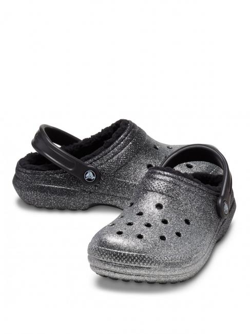 CLASSIC GLITTER LINED CLOG Zueco acolchado negro/plata - Zapatos Mujer