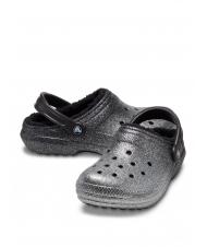 CROCS CLASSIC GLITTER LINED CLOG Zueco acolchado negro/plata - Zapatos Mujer - 6