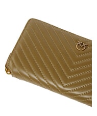 PINKO RYDER Billetera de cuero plantacion-oro antiguo - Carteras Mujer - 4