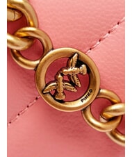 PINKO LOVE CLICK Bolso mini de piel acolchado flor de durazno-oro antiguo - Bolsos Mujer - 5