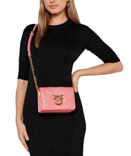 PINKO LOVE CLICK Bolso mini de piel acolchado flor de durazno-oro antiguo - Bolsos Mujer - 7