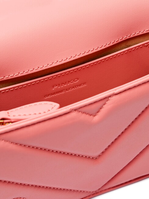 LOVE CLICK Bolso mini de piel acolchado flor de durazno-oro antiguo - Bolsos Mujer