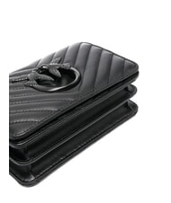 PINKO LOVE CLICK CHEVRON Bolso bandolera mini de piel color del bloque de limusina negra - Bolsos Mujer - 3