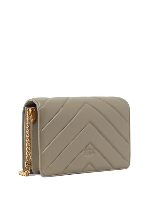 LOVE CLICK CLASSIC Bolso de piel acolchado nogal-oro antiguo - Bolsos Mujer