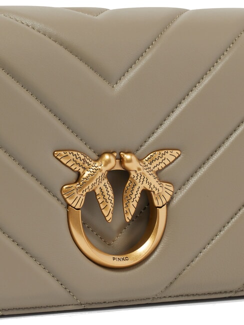 LOVE CLICK CLASSIC Bolso de piel acolchado nogal-oro antiguo - Bolsos Mujer