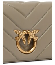 PINKO LOVE CLICK CLASSIC Bolso de piel acolchado nogal-oro antiguo - Bolsos Mujer - 3