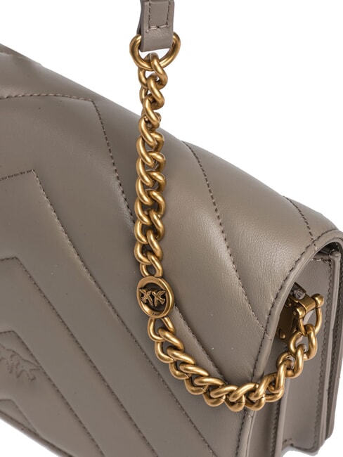 LOVE CLICK CLASSIC Bolso de piel acolchado nogal-oro antiguo - Bolsos Mujer