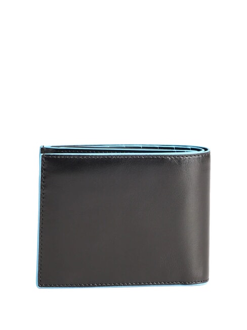 BLUE SQUARE  Cartera de piel, con solapa negro - Carteras Hombre