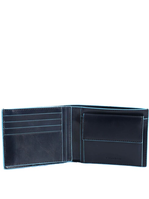 BLUE SQUARE  Cartera de piel, con solapa azul - Carteras Hombre