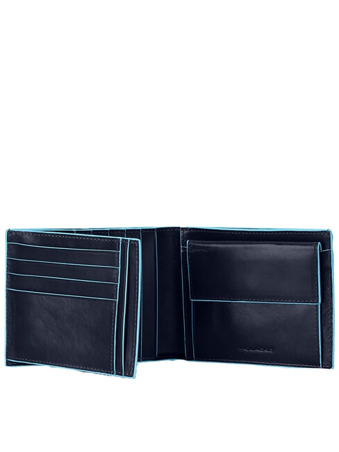 BLUE SQUARE  Cartera de piel, con solapa azul - Carteras Hombre