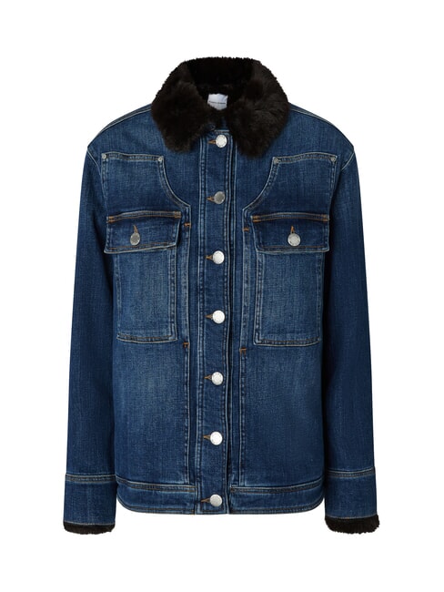 POP Chaqueta vaquera con apliques lavado vintage medio oscuro - Chaquetas de mujer