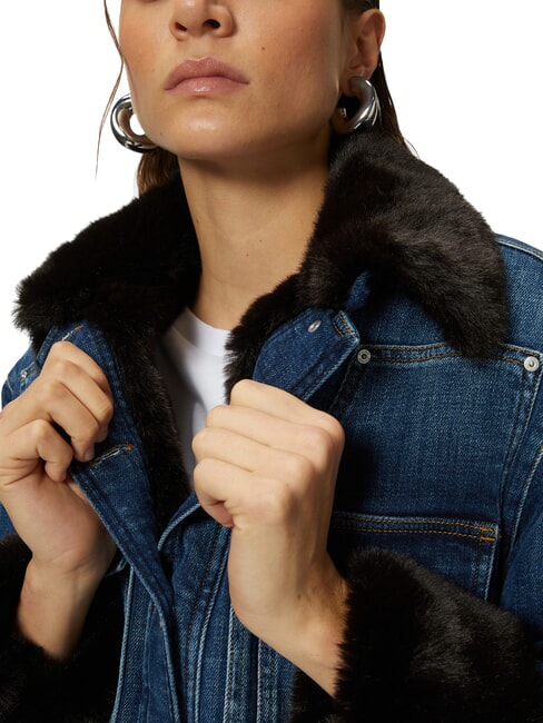 POP Chaqueta vaquera con apliques lavado vintage medio oscuro - Chaquetas de mujer