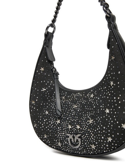 BRIOCHE Mini bolso con estrellas y pedrería Limusina negra metalizada - Bolsos Mujer