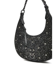 PINKO BRIOCHE Mini bolso con estrellas y pedrería Limusina negra metalizada - Bolsos Mujer - 3