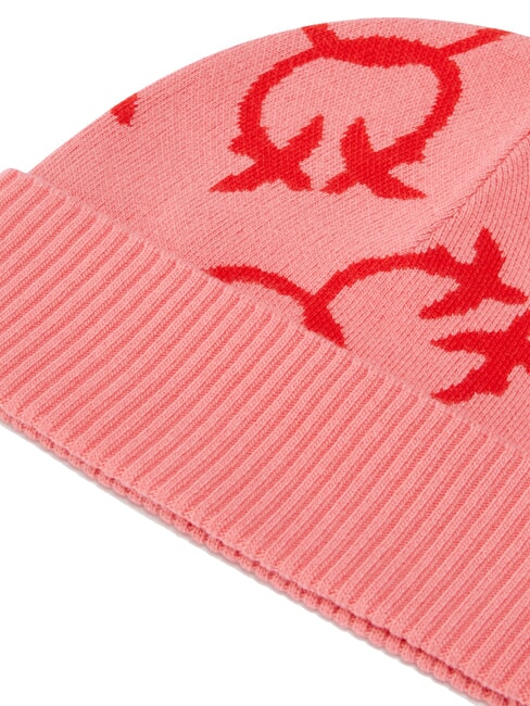 FRAPPATO Gorra con monograma en jacquard rosa/rojo - Sombreros