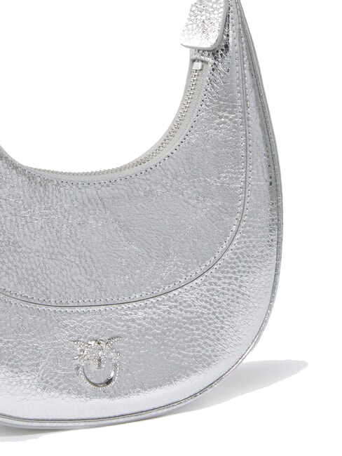 BRIOCHE Bolso de hombro de piel metalizada níquel-plata brillante - Bolsos Mujer