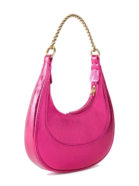 BRIOCHE Bolso de hombro de piel metalizada fucsia-dorado metalizado - Bolsos Mujer