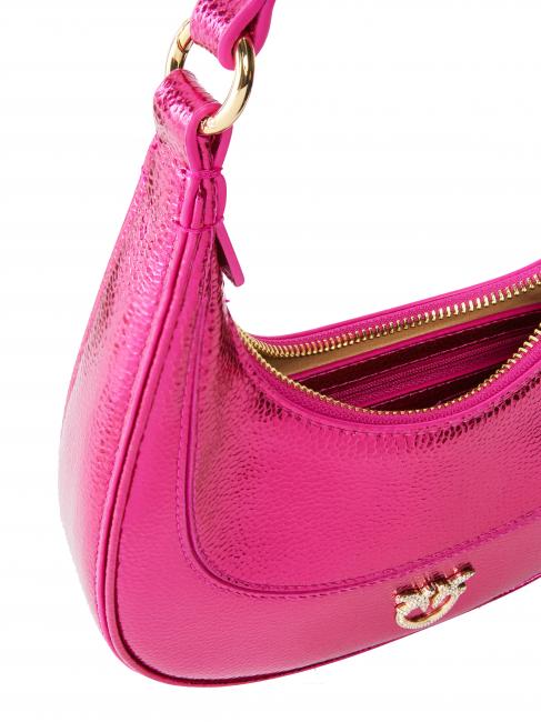 BRIOCHE Bolso de hombro de piel metalizada fucsia-dorado metalizado - Bolsos Mujer