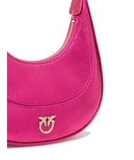 PINKO BRIOCHE Bolso de hombro de piel metalizada fucsia-dorado metalizado - Bolsos Mujer - 4