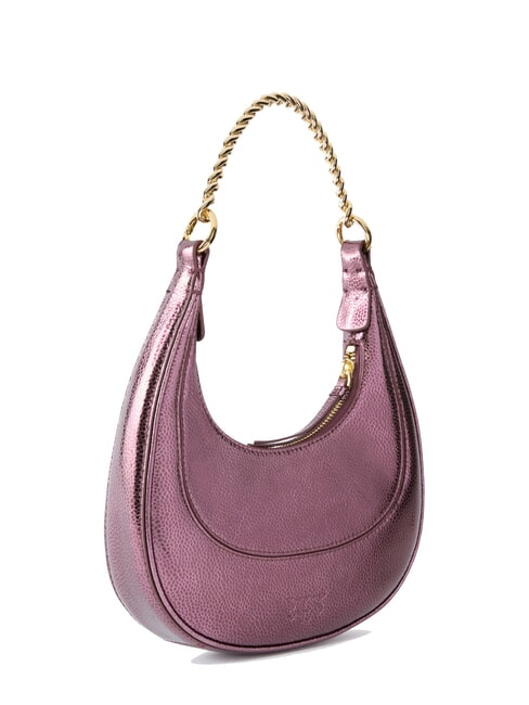 BRIOCHE Bolso de hombro de piel metalizada marrón dorado metálico - Bolsos Mujer