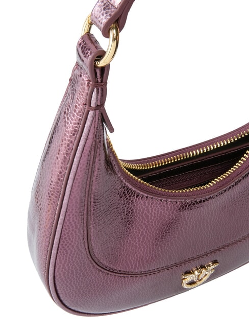 BRIOCHE Bolso de hombro de piel metalizada marrón dorado metálico - Bolsos Mujer