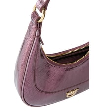 PINKO BRIOCHE Bolso de hombro de piel metalizada marrón dorado metálico - Bolsos Mujer - 4