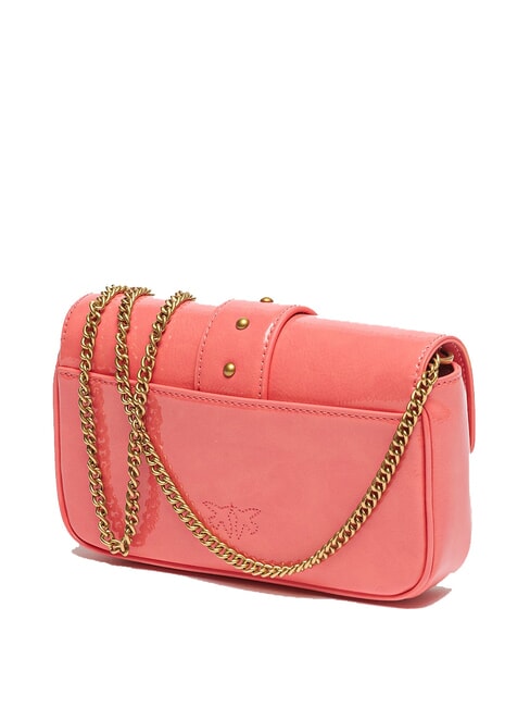 LOVE ONE Mini bolso de hombro brillante flor de durazno-oro antiguo - Bolsos Mujer