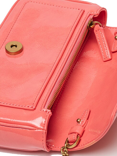 LOVE ONE Mini bolso de hombro brillante flor de durazno-oro antiguo - Bolsos Mujer