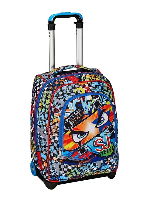 FACCE DA SJ! BIG Mochila con ruedas de 2 ruedas turquesa fluorescente - Mochilas con ruedas