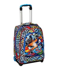 SJGANG FACCE DA SJ! BIG Mochila con ruedas de 2 ruedas turquesa fluorescente - Mochilas con ruedas - 3