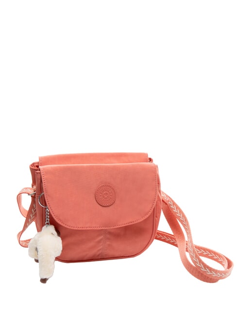 CATIA Bolso bandolera peque&ntilde;o con solapa mono peludo rosa vintage - Bolsos Mujer