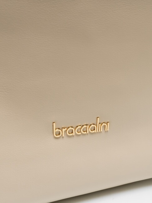 NORA Bolso de compras de piel con hebillas beige - Bolsos Mujer