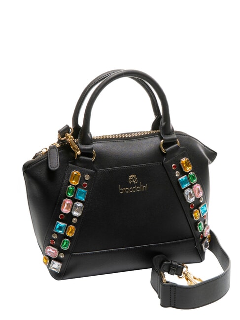 STONES Bolso ba&uacute;l con piedras de colores negro - Bolsos Mujer