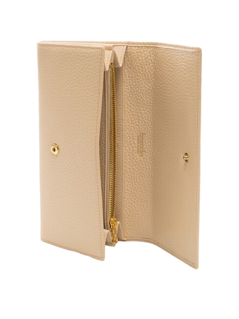BASIC Cartera grande de piel continental beige - Carteras Mujer