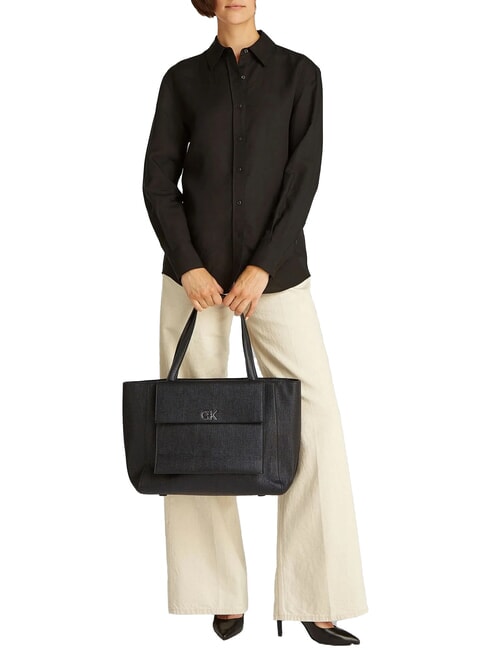 CK MEDIUM Bolso de hombro negro - Bolsos Mujer