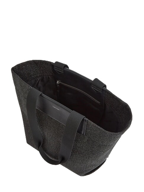 CK RAFFIA Bolso de hombro negro - Bolsos Mujer