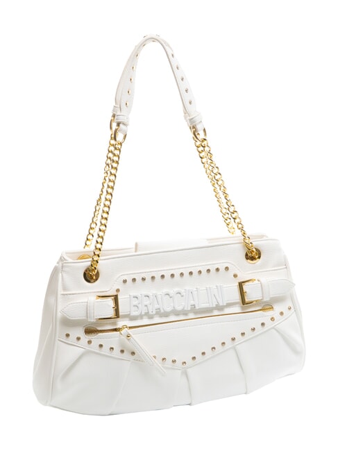 GISELLE Bolso de hombro con logo metálico blanco - Bolsos Mujer