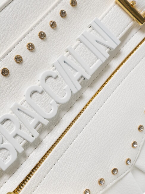 GISELLE Bolso de hombro con logo metálico blanco - Bolsos Mujer